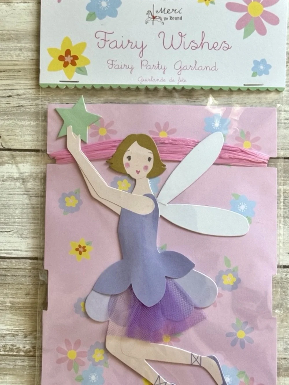 Meri Meri Fairy Wishes Centerpiece Fairy Party Garland 3D Birthday Decor Set VTG